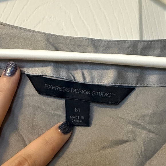 Express Gray Satin Blouse - Picture 2 of 2